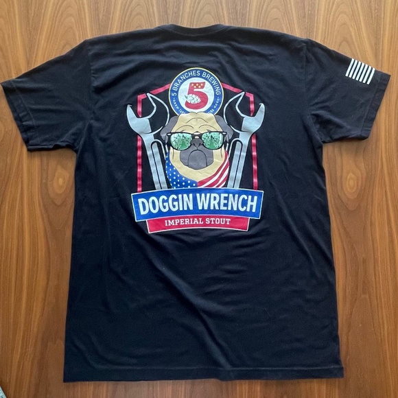 5 Branches Brewing Doggin Wrench T-Shirt- Men's Large - Picture 1 of 6